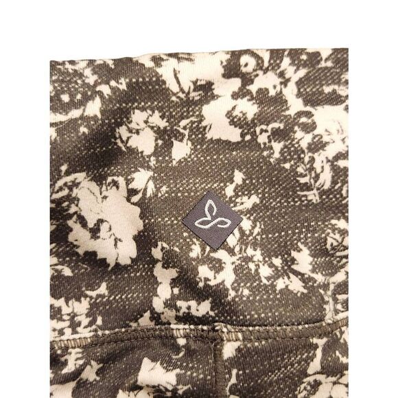 PrAna printed capri 3/4 pillar Leggings (yoga) slate canopy olive sz Large - Picture 9 of 9